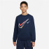 Moletom Nike Menino NSW FLC CREW Azul
