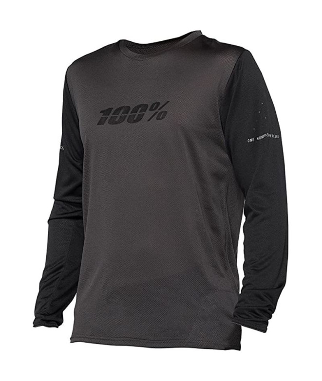 Camiseta de ciclismo 100% RIDECAMP Long Sleeve Black