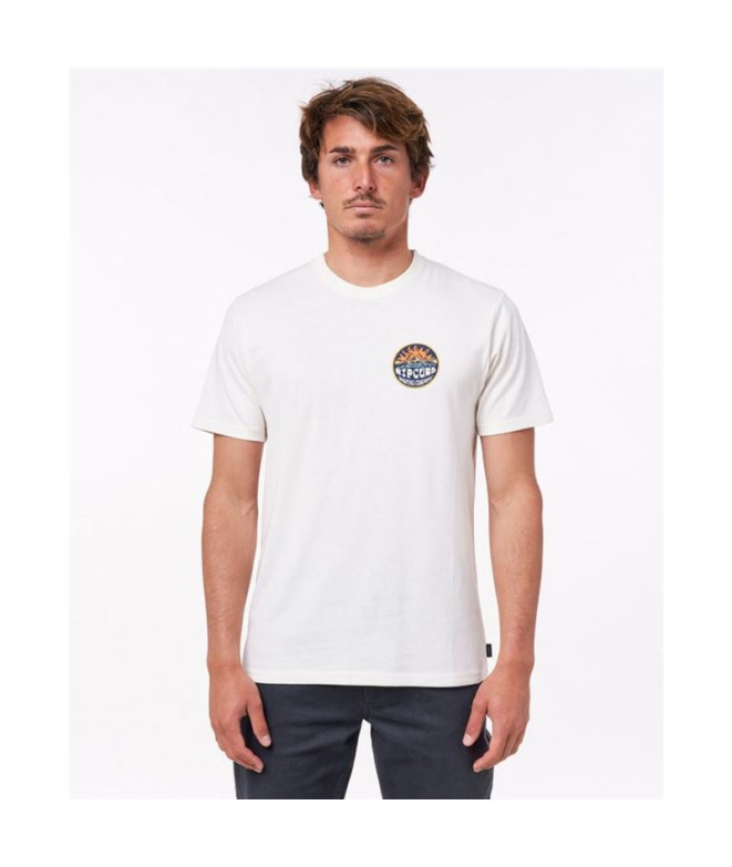 Camiseta Rip Curl Down The Line Hombre WH