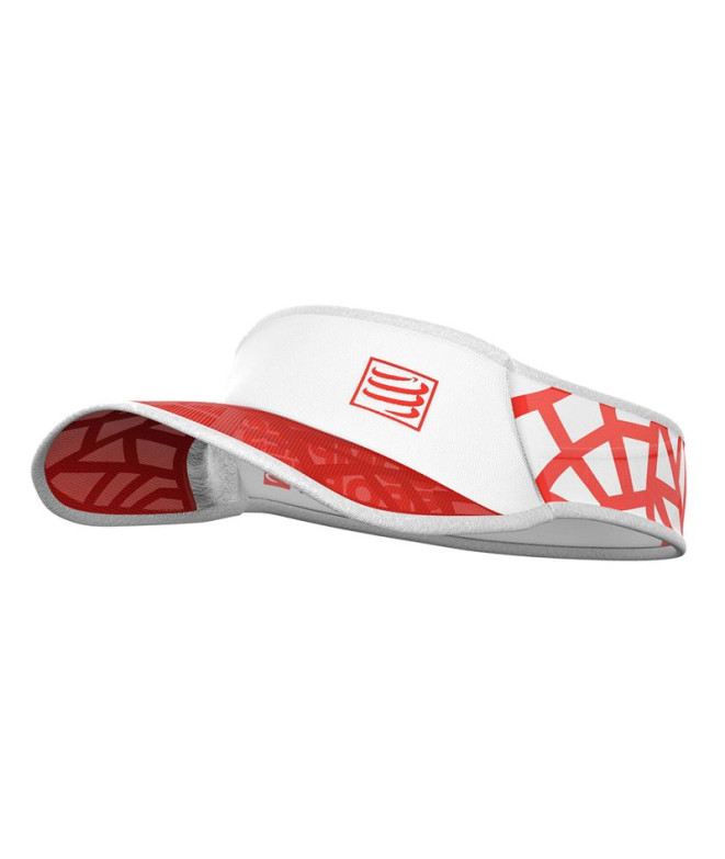 Viseira Compressport Spiderweb Ultralight Visor vermelho