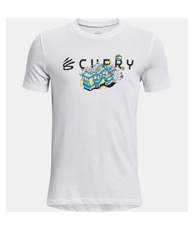 T-shirt Running Under Armour CURRY TROLLY Kids Branco