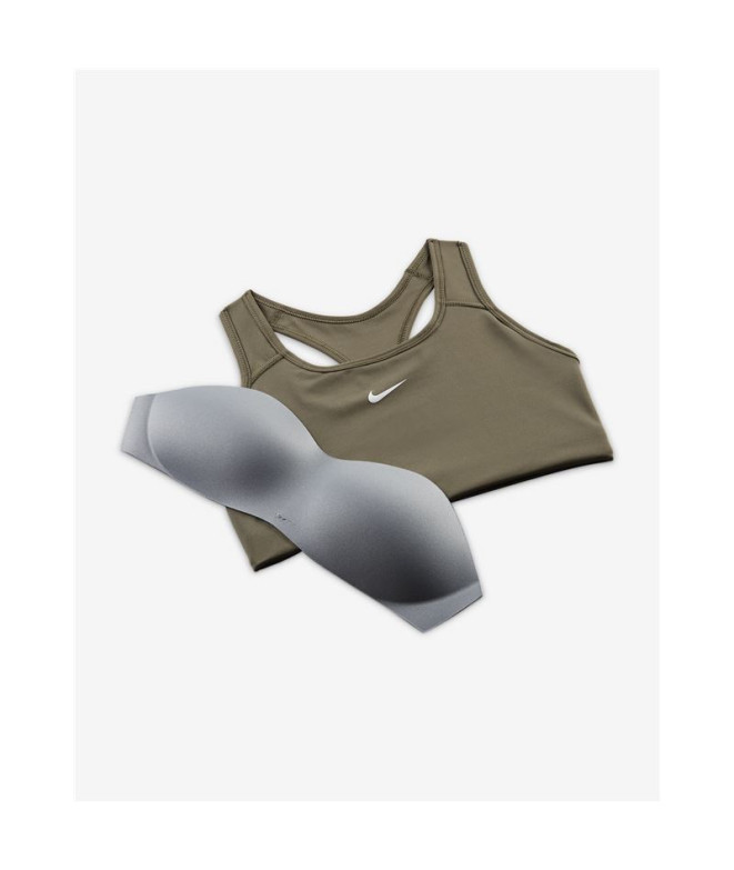 Brassiere de sport Nike Femme Dri-FIT Swoosh Vert