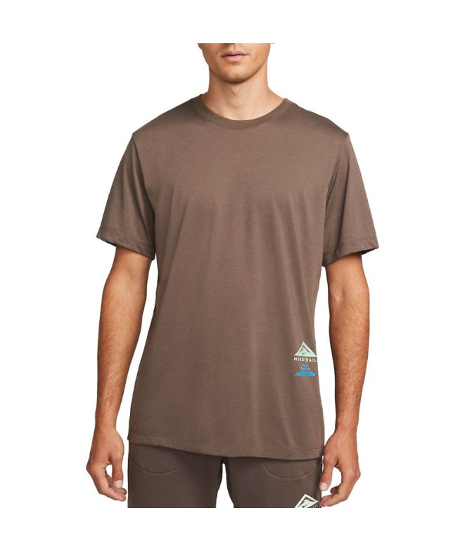 Camiseta Trail Nike Homem Bronze Dri-FIT