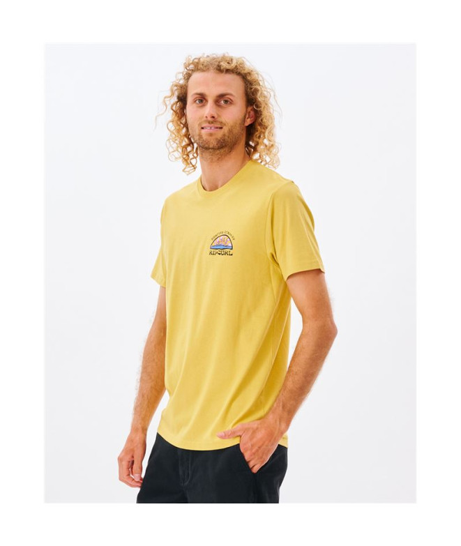 T-shirt Rip Curl Rayons et Hazed Tee Man Yellow