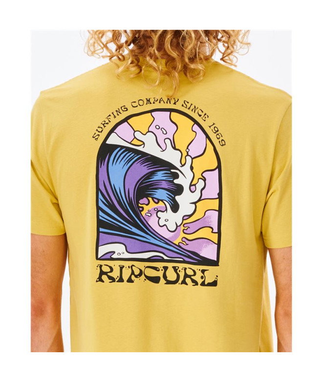 T-shirt Rip Curl Rayons et Hazed Tee Man Yellow
