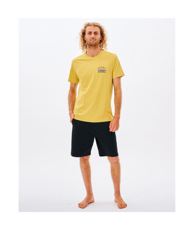 T-shirt Rip Curl Rayons et Hazed Tee Man Yellow
