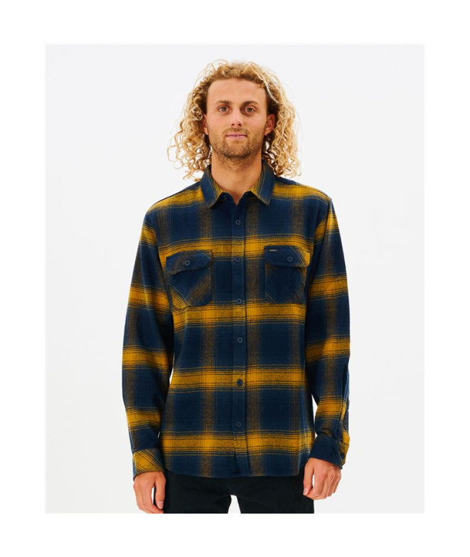 Chemise Rip Curl Count Flannel Hommes Bleu-Jaune