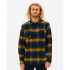 Camisa Rip Curl Contagem de flanela azul-amarela para homem