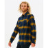 Camisa Rip Curl Contagem de flanela azul-amarela para homem