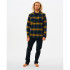 Camisa Rip Curl Contagem de flanela azul-amarela para homem