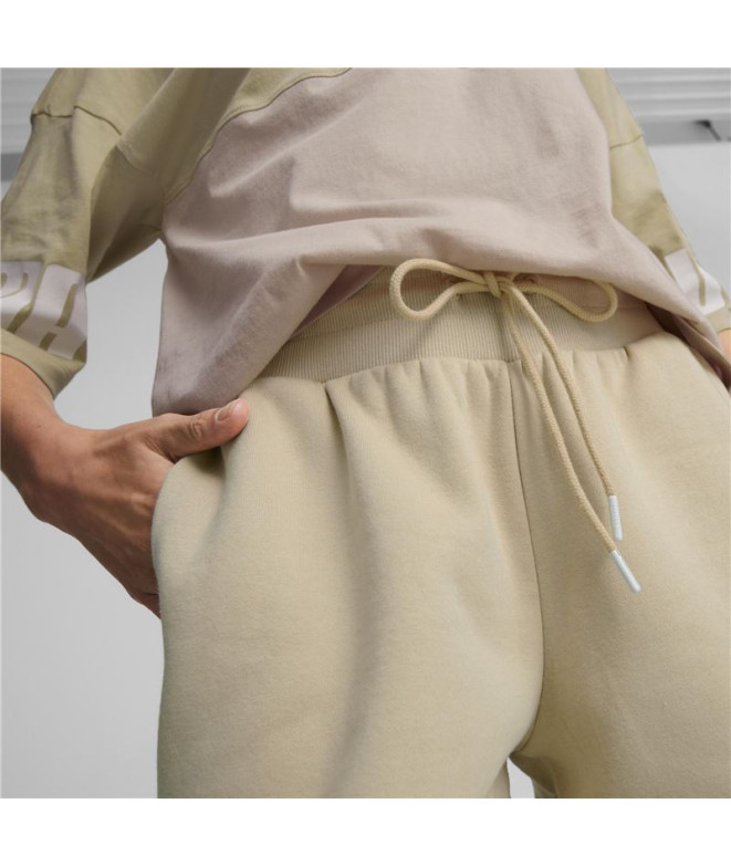 Pantalones Puma Power Colorblock Beige Mujer