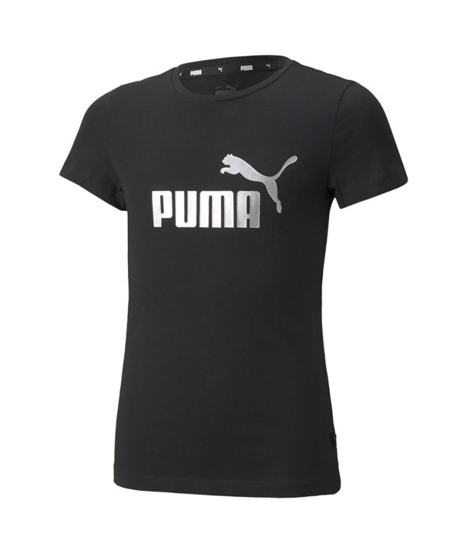 Camiseta manga corta Puma Essentials+ Logo Niña Negro