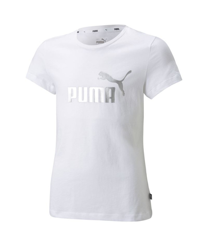 Camiseta manga corta Puma Essentials+ Logo Niña Blanco