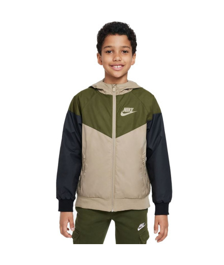 Veste Nike Enfant avec Hood Sportswear Windrunner Green