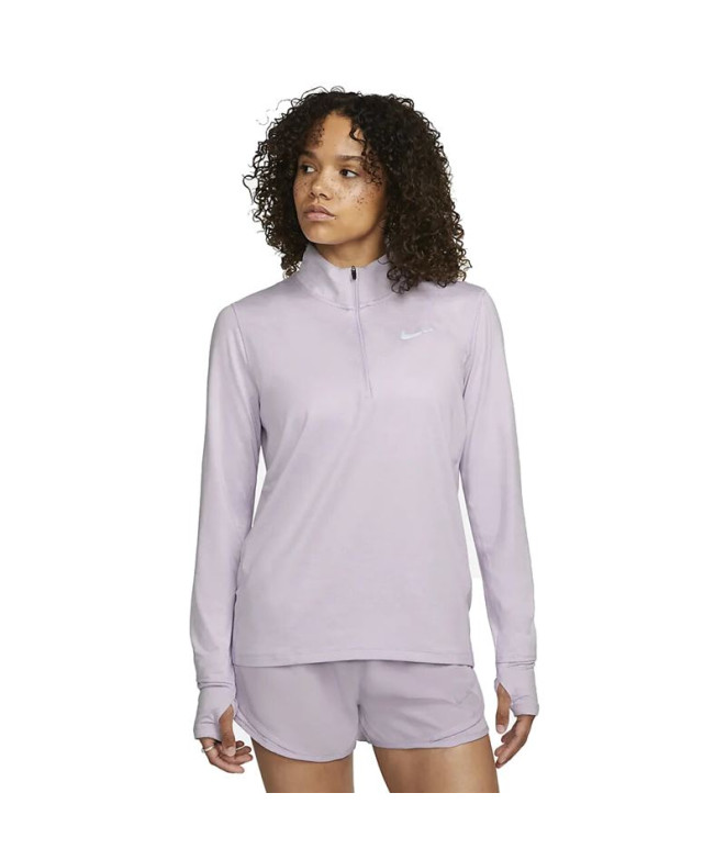 Camiseta running Nike Mulher Manga comprida da Element Purple