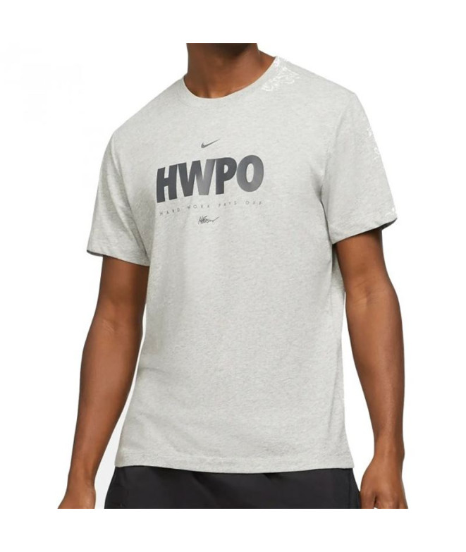 T-shirt de fitness à manches courtes Nike Dri-FIT Hwpo Man Grey