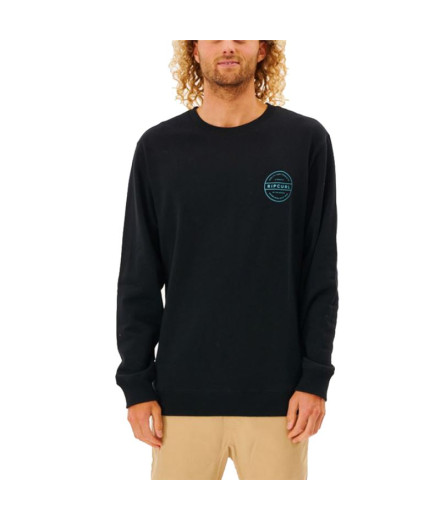 Sudadera Rip Curl Re Entry Crew Hombre BK Sudadera Rip Curl Re Entry Crew Hombre BK