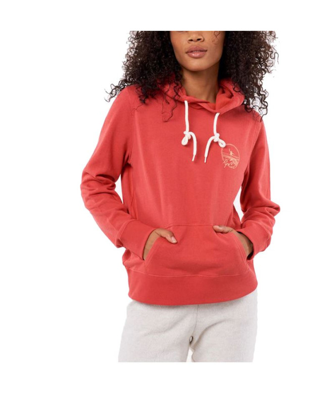 Casaco com capuz Rip Curl Re Entry Hoodie Vermelho para mulher