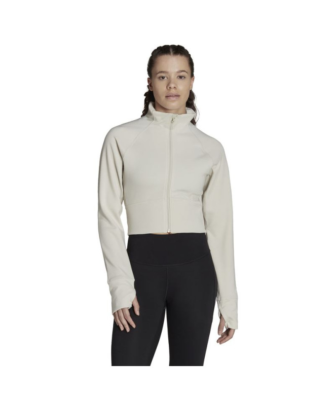 Casaco de ioga adidas Aeroready Studio Bege...