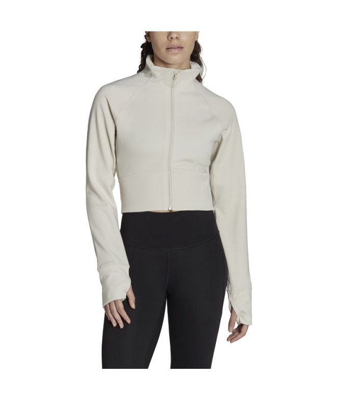 Casaco de ioga adidas Aeroready Studio Bege...