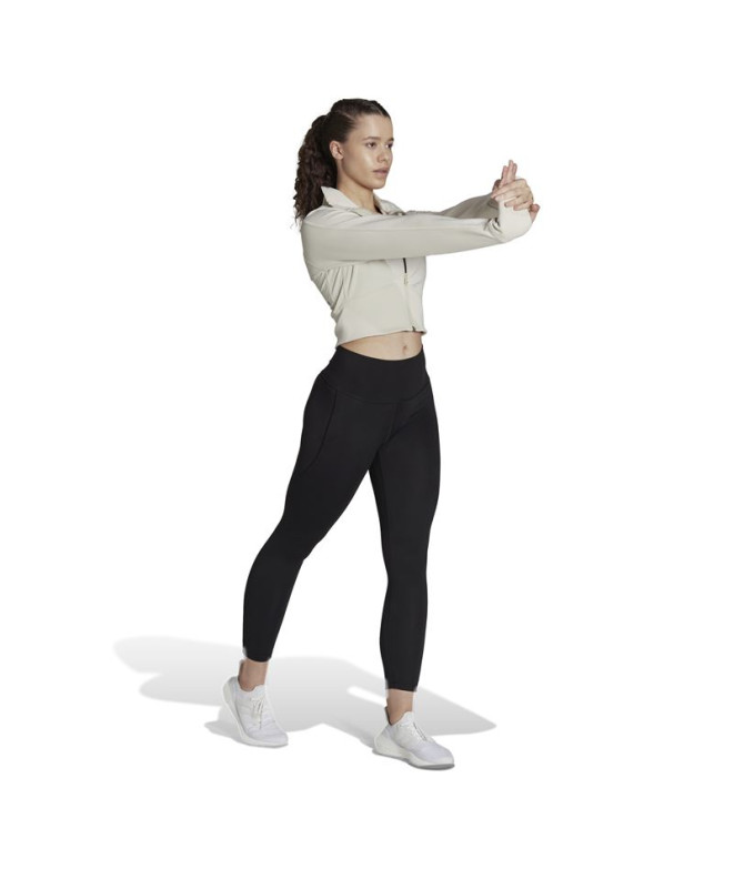 Chaqueta De Yoga adidas Aeroready Studio Beige...