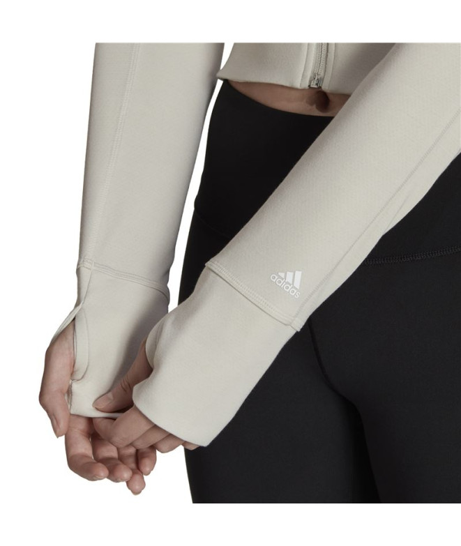 Chaqueta De Yoga adidas Aeroready Studio Beige...