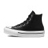 Zapatillas negras Converse Chuck Taylor All Star EVA Lift Leather Niña