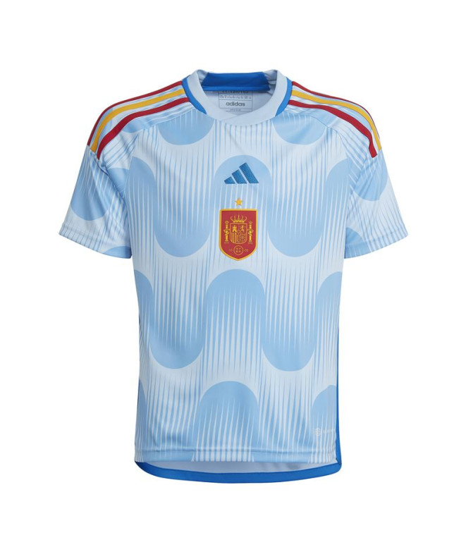 Camiseta azul de fútbol adidas Segunda Equipación España 22 Infantil