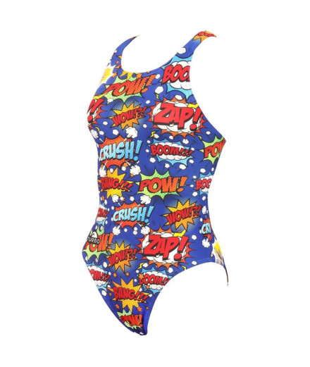 Fato de banho natação Turbo azul do Pro-Racer Boom!!! Mulher