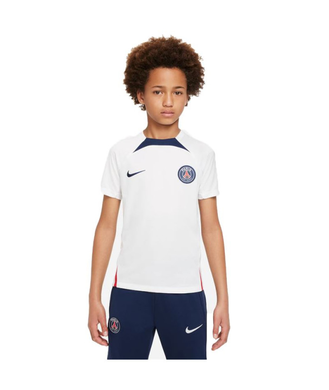 Camisola de futebol Nike Paris Saint-Germain Strike branco Camisola para crianças