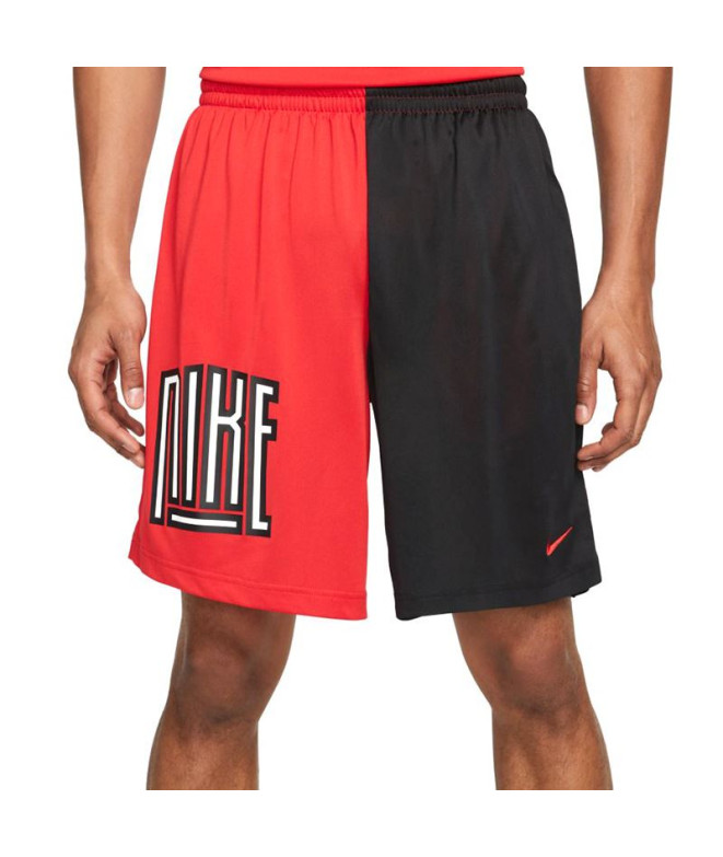 Calças de basquetebol Nike Dri-FIT vermelho/preto Calças de basquetebol para homem