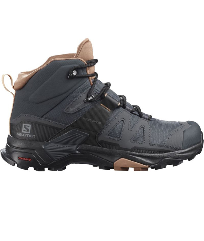 Botas de Montanha Salomon X Ultra 4 Mid Gore-Tex Preto/Vermelho Mulher