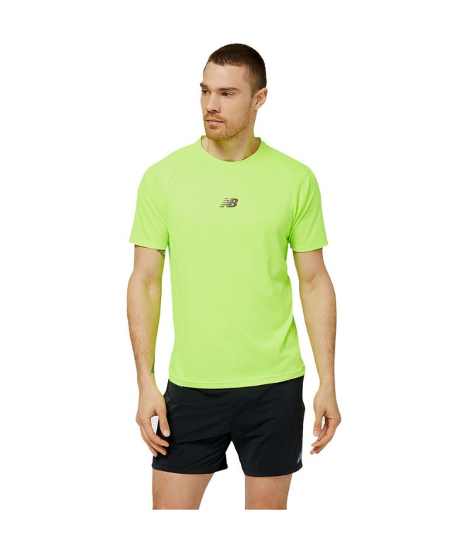Camisa de trail running New Balance Impact AT N-Vent Verde para homem