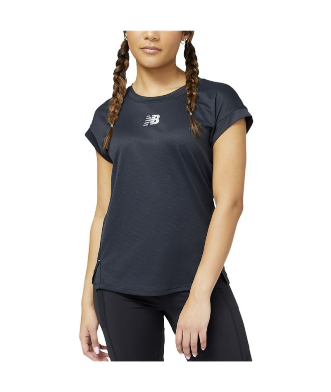 Camiseta de running New Balance Impact AT N-Vent Top Negro Mujer