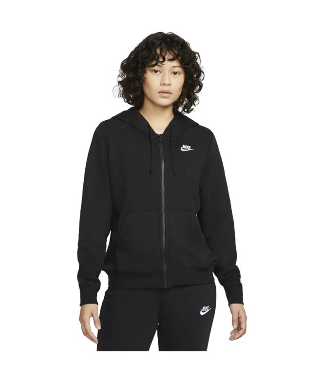Casaco Nike Sportswear Club Fleece preto para mulher