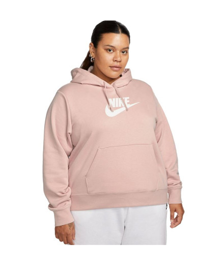 Moletom Nike Sportswear Club Fleece Grande Rosa Mulher
