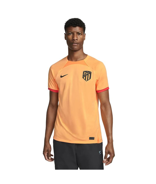 Camisola de futebol laranja para homem do Atlético Madrid Nike 