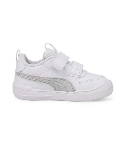 Sapatilhas Puma Multiflex Glitz Infantil Branco-Cinza 2