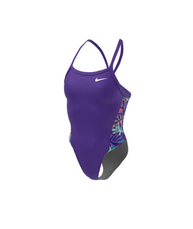 Bañador de natación Nike Hidrastrong morado Mujer