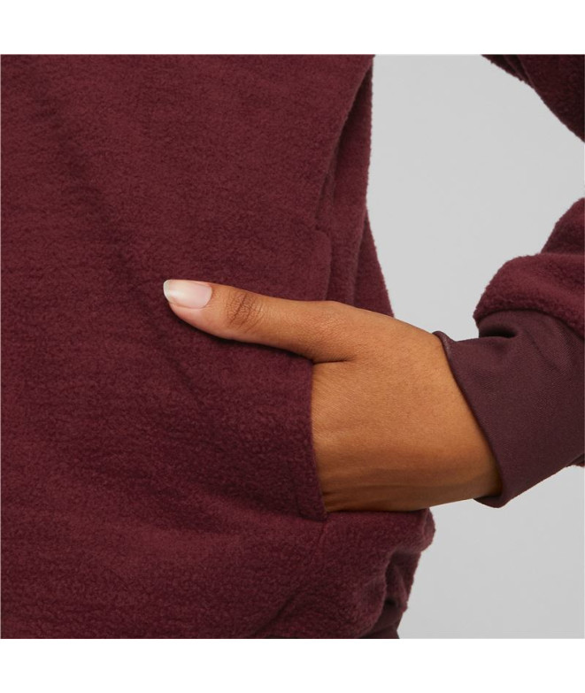 Veste de fitness Puma Fit Sherpa rouge vin femmes