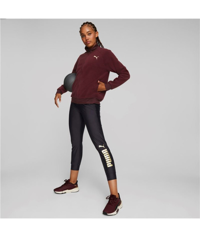 Veste de fitness Puma Fit Sherpa rouge vin femmes
