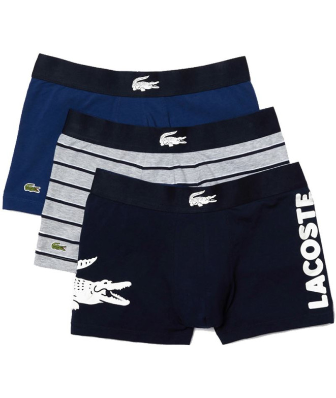 Pack de 3 Slip Lacoste Stretch bleu Homme