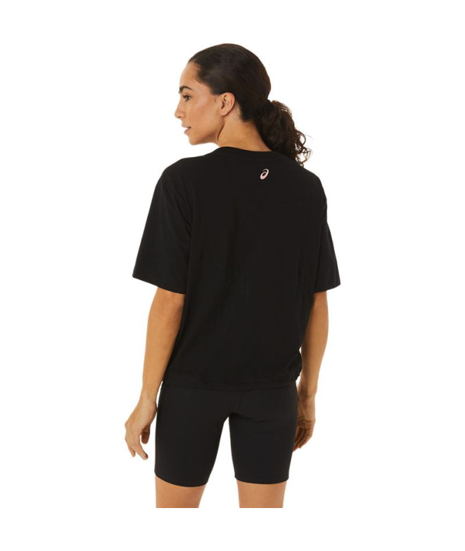 T-shirt de fitness Asics Tiger preto Mulher