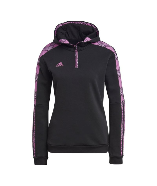 Adidas women's black winterized hooded football sweatshirt with pull over hood (sweat-shirt de football à capuche)