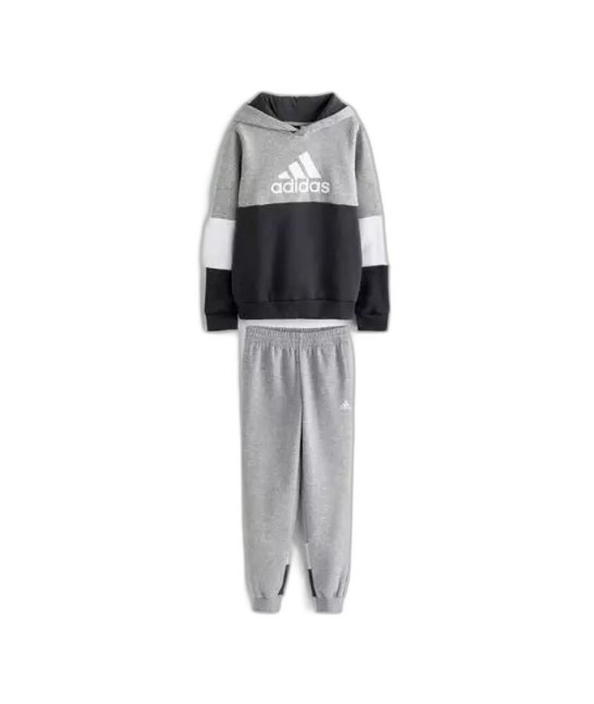 Conjunto adidas Fleece colorido para crianças Cinzento