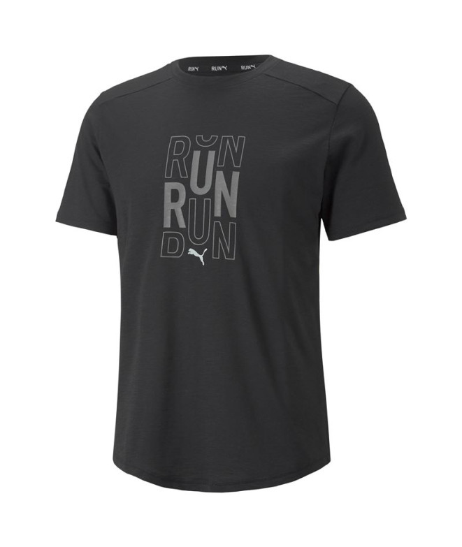 Puma Performace Logo Running T-Shirt Noir Hommes