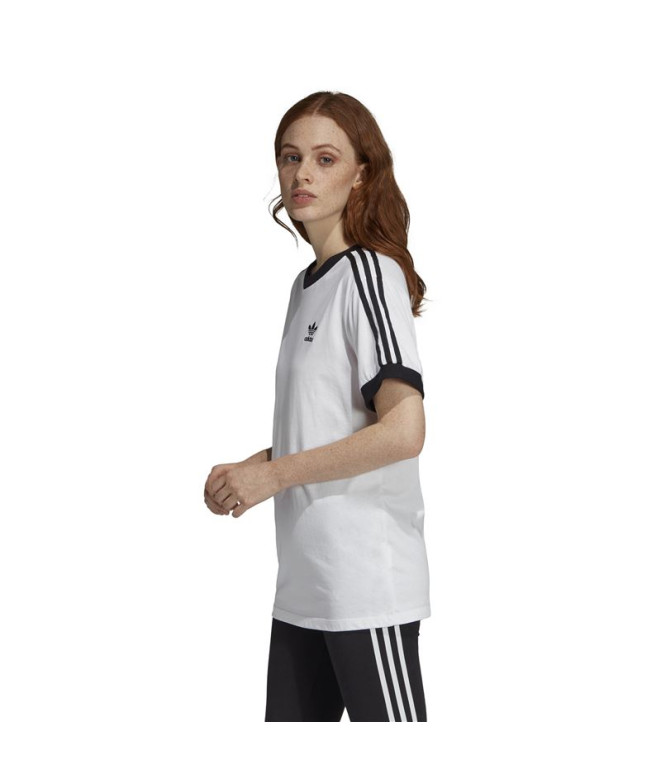 Camiseta adidas Originals 3 Stripes branco Mulher