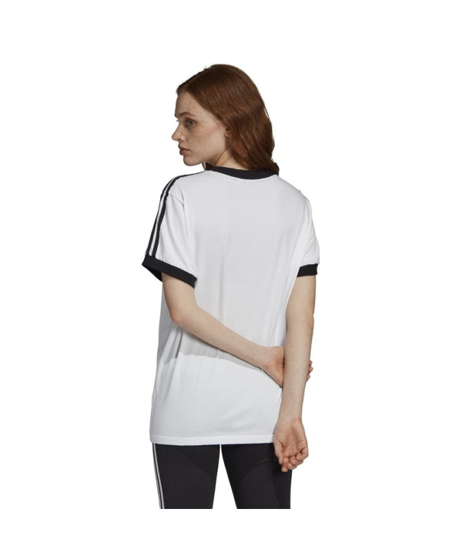 Camiseta adidas Originals 3 Stripes branco Mulher
