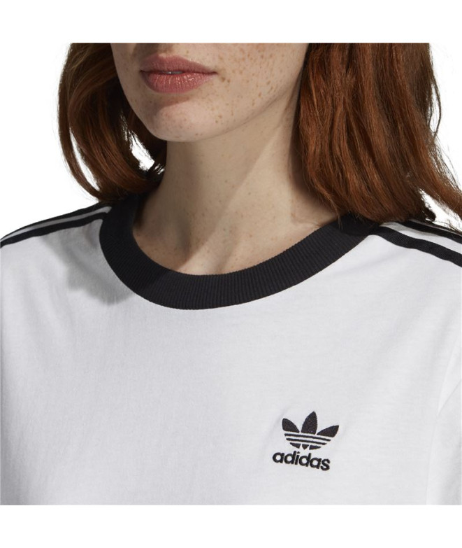 Camiseta adidas Originals 3 Stripes branco Mulher
