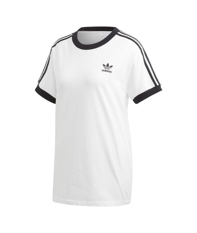 Camiseta adidas Originals 3 Stripes branco Mulher